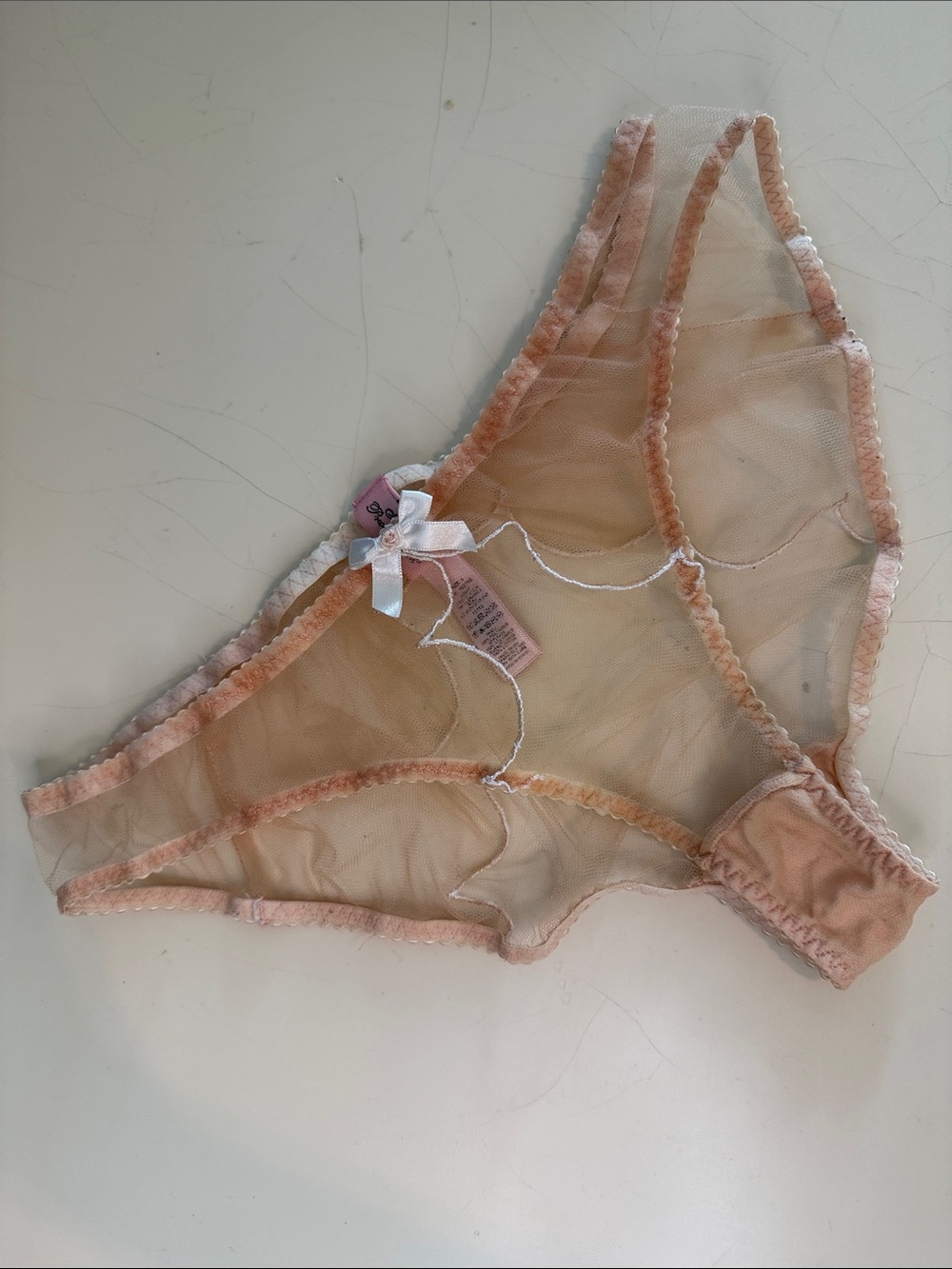 Agent Provocateur Lorna Pink Sheer Mesh Bikini Briefs M